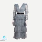 فستان نسائي بيتي ميدي طبقات منقط 449