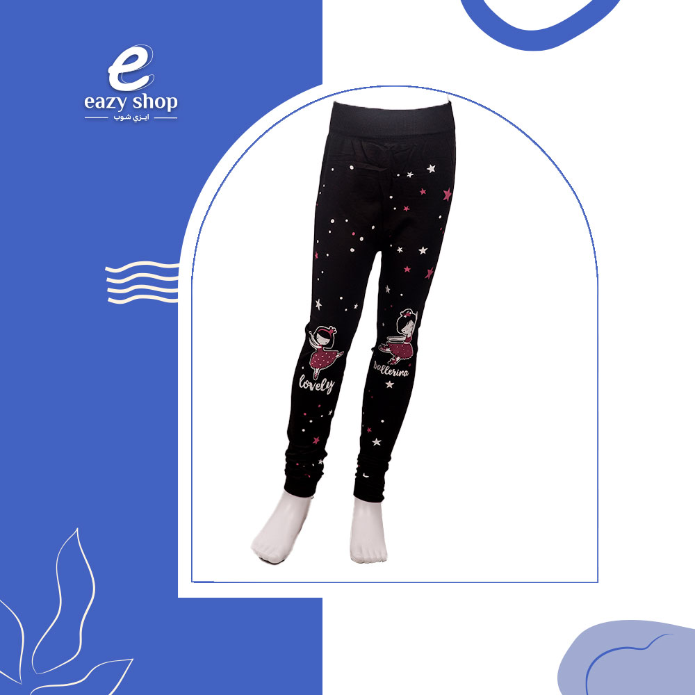 ew055 سروال بناتي ضاغط اسود AW55 - الصورة 1