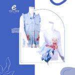 شميز بناتي قطعتين رسمة دب كبير AW71