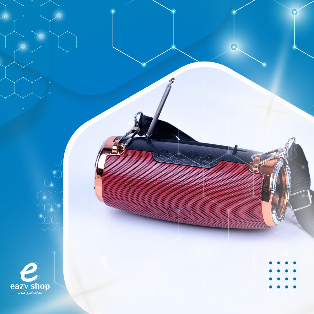 ام-بي-ثري-اسطواني-أحمر-مع-أسود مكبر صوت لاسلكي بلوتوث 161 - الصورة 1