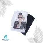 ⁦بجامة نسائي صدر ابيض وسروال احمر AW65⁩ - الصورة ⁦3⁩