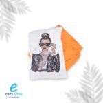 ⁦بجامة نسائي صدر ابيض وسروال احمر AW65⁩ - الصورة ⁦5⁩