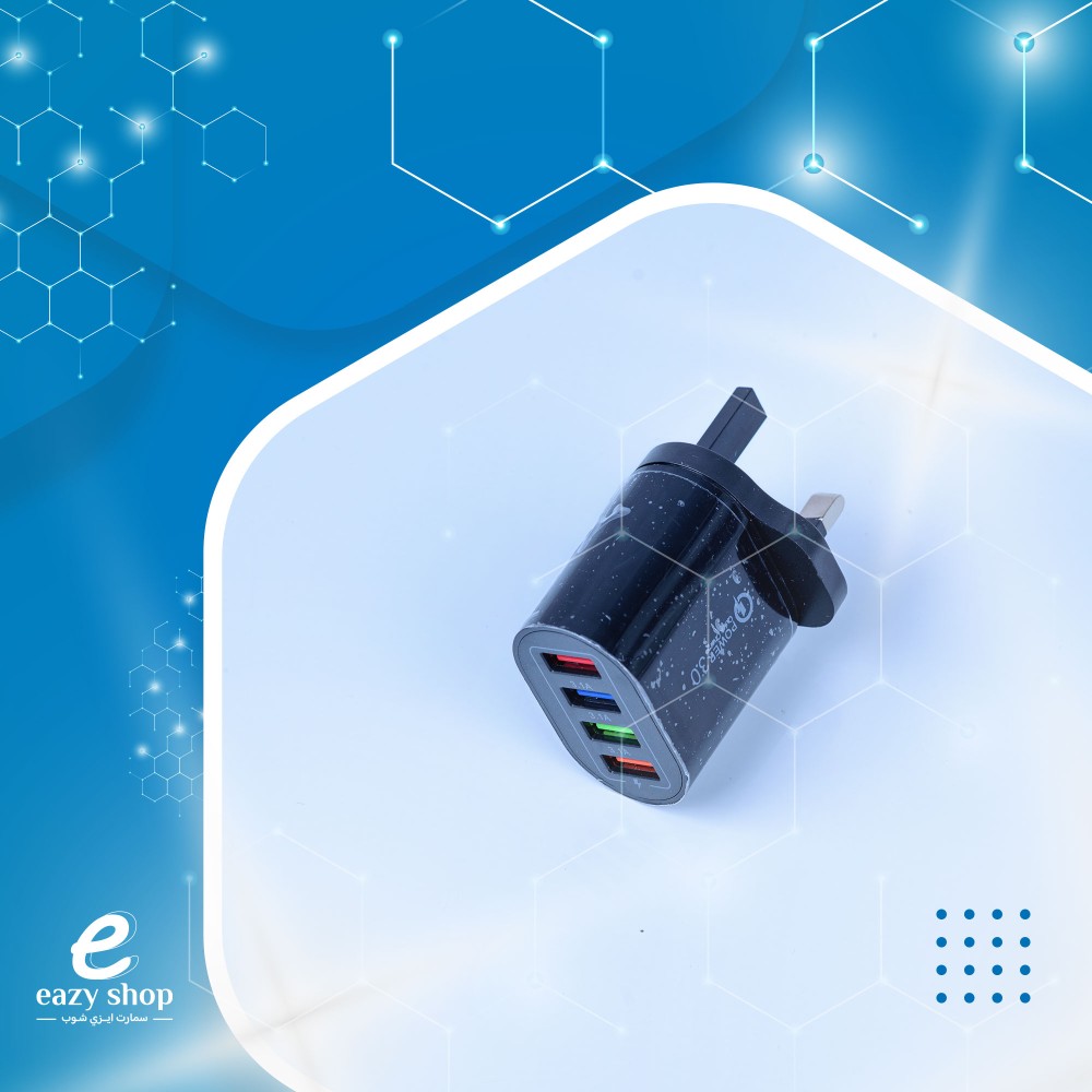 راس شاحن 4 منافذ راس شاحن كهرباء - الصورة 1