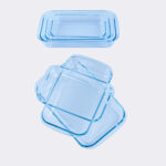 طقم صحون زجاجي حراري مستطيل