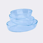 طقم صحون زجاجي حراري مدور