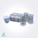 طقم فناجيل سيراميك مع الصحن