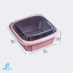 ⁦سلة غسيل خضروات مربعة مع غطاء⁩ - الصورة ⁦2⁩