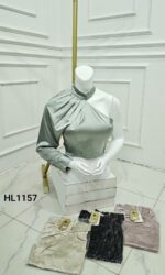 ⁦بلوزة نسائي ساتان كم واحد 1157⁩ - الصورة ⁦2⁩