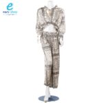 طقم بلوزة وبنطلون منقوش 8016