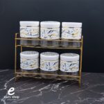 طقم علب بهارات زجاج 2 دور