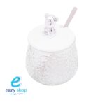 ⁦سكرية زجاج مغطى مع ملعقة 400 مل⁩ - الصورة ⁦3⁩