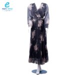 فستان شيفون طويل أبو حزام 2534