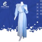 ⁦فستان نسائي مخطط جنب 1186⁩ - الصورة ⁦2⁩