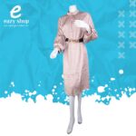 فستان ساتان خفيف مع حزام 8023