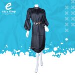 ⁦فستان ساتان خفيف مع حزام 8023⁩ - الصورة ⁦3⁩