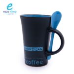 ⁦كوب سيراميك ملون مع ملعقة 7103⁩ - الصورة ⁦2⁩