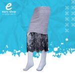 ⁦تنورة سادة قصير دانتيل طويل⁩ - الصورة ⁦2⁩