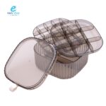 ⁦حامل ادوات تجميل ومجوهرات اكرلك ثلاثة دور مربع⁩ - الصورة ⁦7⁩