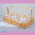 شيال حلويات ذهبي 6 علب دائري 7488