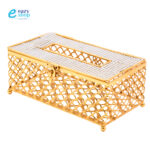 ⁦طقم سلة ذهبي مع علبة المناديل⁩ - الصورة ⁦3⁩