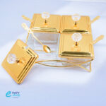 ⁦شيال حلوى 4 علب ذهبي مع الملاعق⁩ - الصورة ⁦3⁩