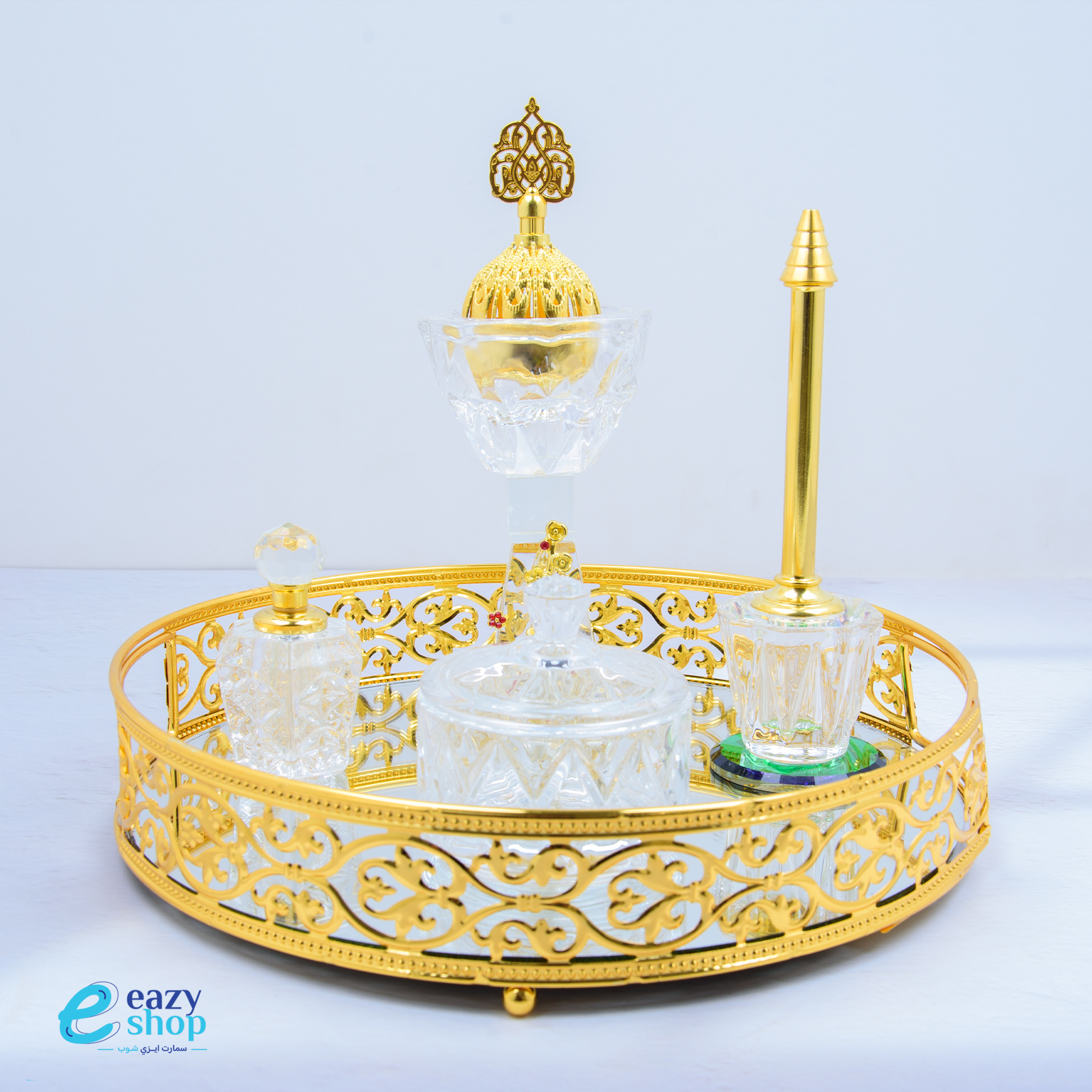 طقم-مباخر-دائري-فاخر2 طقم مباخر عرائسي 6 قطع 7507 - الصورة 1